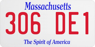 MA license plate 306DE1
