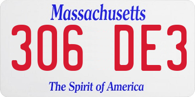 MA license plate 306DE3