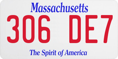 MA license plate 306DE7