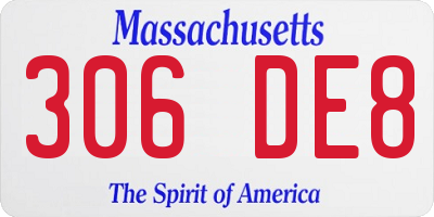 MA license plate 306DE8