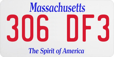 MA license plate 306DF3
