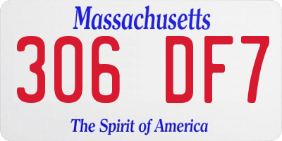 MA license plate 306DF7