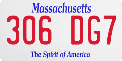 MA license plate 306DG7