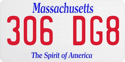 MA license plate 306DG8