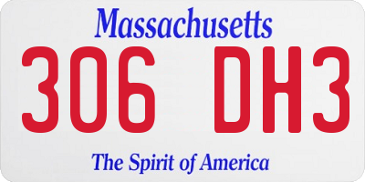 MA license plate 306DH3