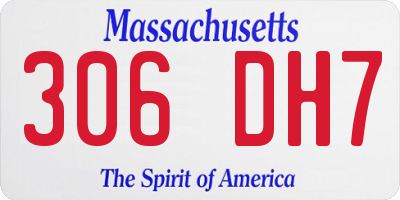 MA license plate 306DH7