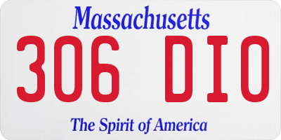 MA license plate 306DI0