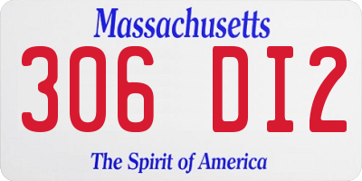 MA license plate 306DI2
