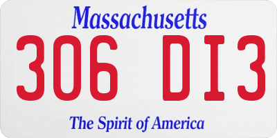 MA license plate 306DI3