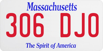 MA license plate 306DJ0