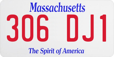MA license plate 306DJ1