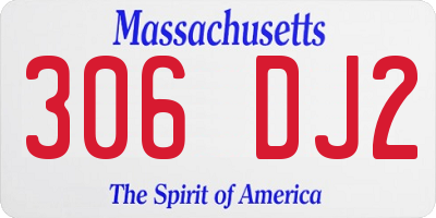 MA license plate 306DJ2