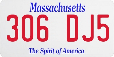MA license plate 306DJ5