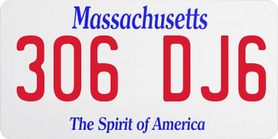 MA license plate 306DJ6