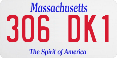 MA license plate 306DK1