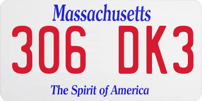 MA license plate 306DK3