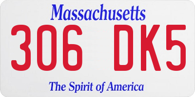 MA license plate 306DK5