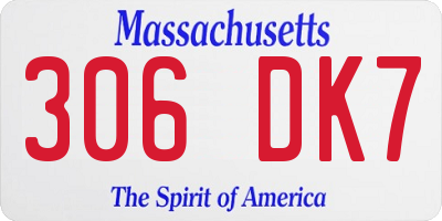 MA license plate 306DK7