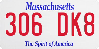 MA license plate 306DK8