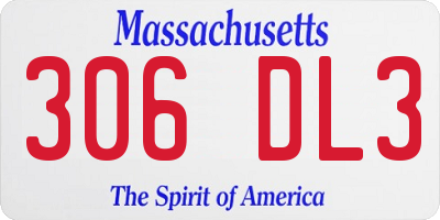 MA license plate 306DL3
