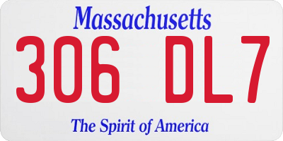 MA license plate 306DL7