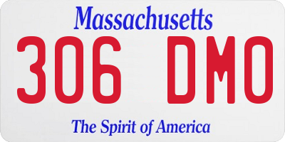 MA license plate 306DM0