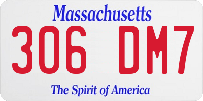 MA license plate 306DM7