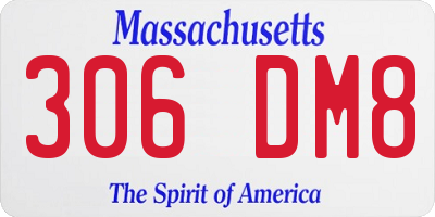 MA license plate 306DM8