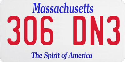 MA license plate 306DN3