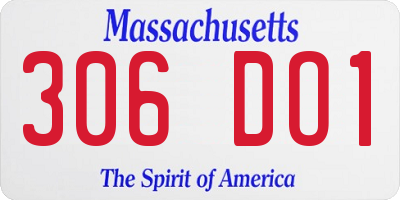 MA license plate 306DO1