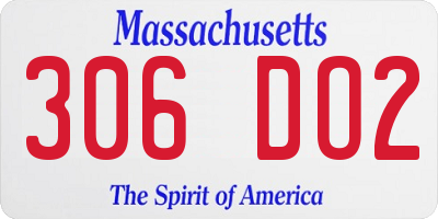 MA license plate 306DO2