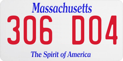 MA license plate 306DO4