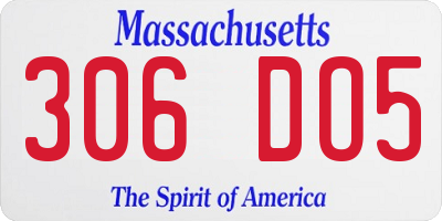 MA license plate 306DO5