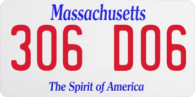 MA license plate 306DO6