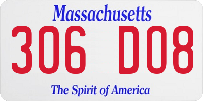 MA license plate 306DO8