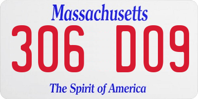MA license plate 306DO9