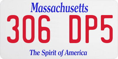 MA license plate 306DP5
