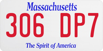 MA license plate 306DP7
