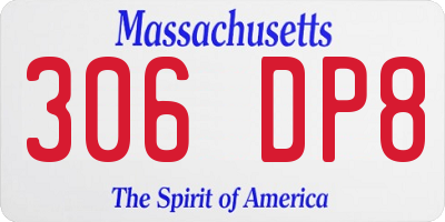 MA license plate 306DP8
