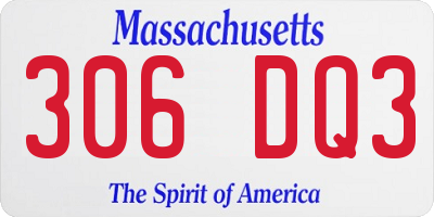 MA license plate 306DQ3