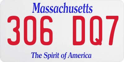 MA license plate 306DQ7