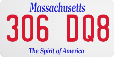 MA license plate 306DQ8