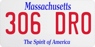 MA license plate 306DR0