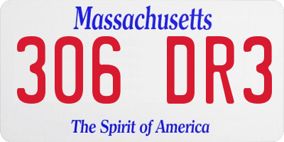 MA license plate 306DR3