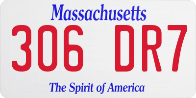 MA license plate 306DR7