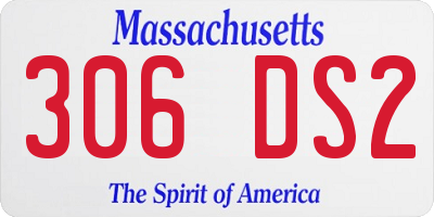 MA license plate 306DS2