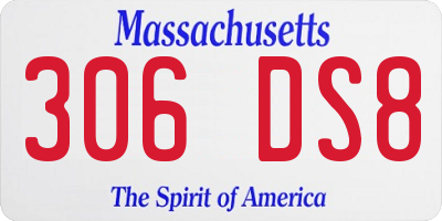 MA license plate 306DS8