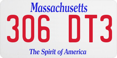 MA license plate 306DT3