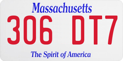 MA license plate 306DT7