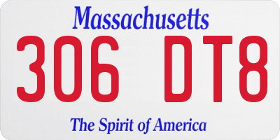 MA license plate 306DT8